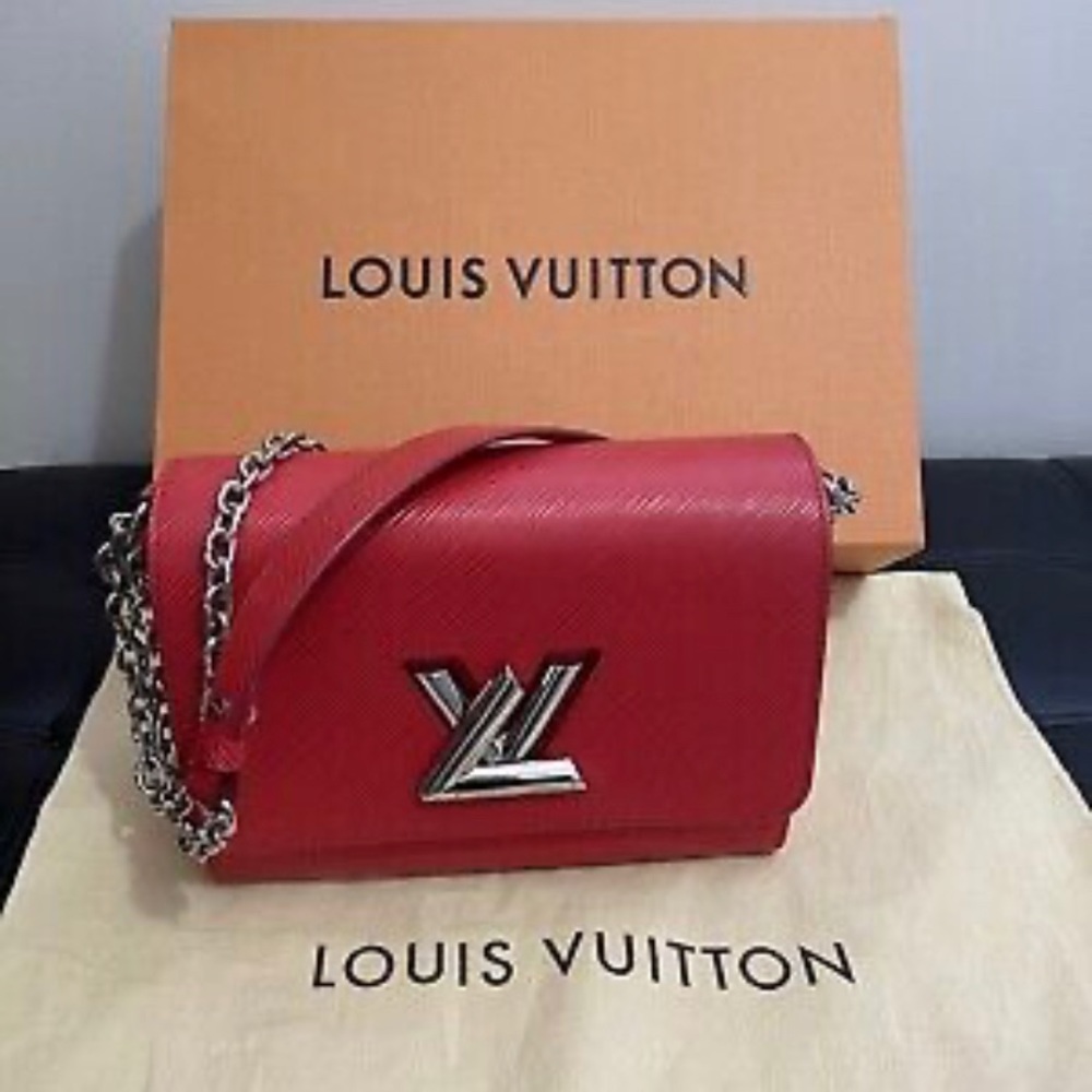 Red Louis Vuitton twist purse